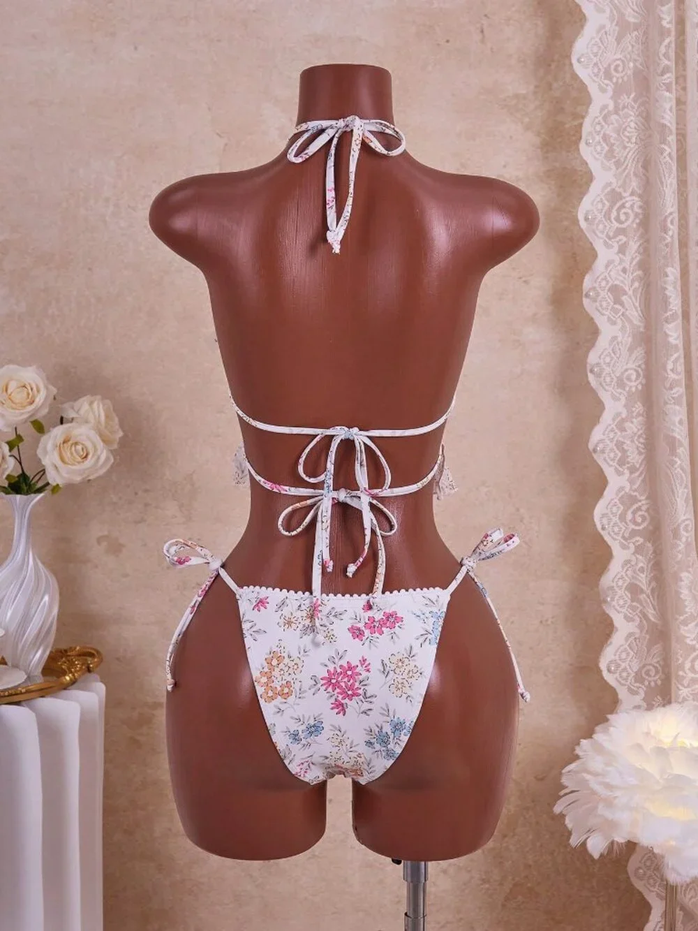 Multicolor Sexy Women's Sweet Floral Bikini Set